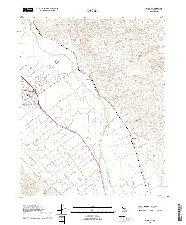 US Topo 7.5-minute map for Greenfield CA