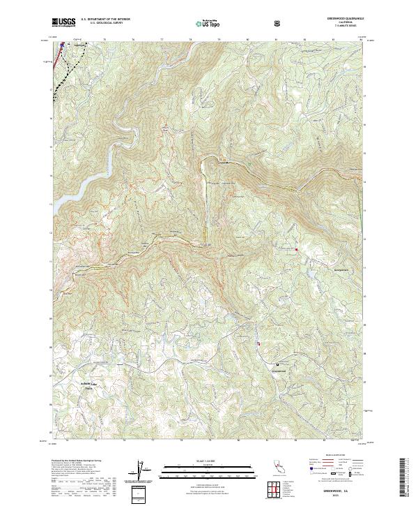 US Topo 7.5-minute map for Greenwood CA