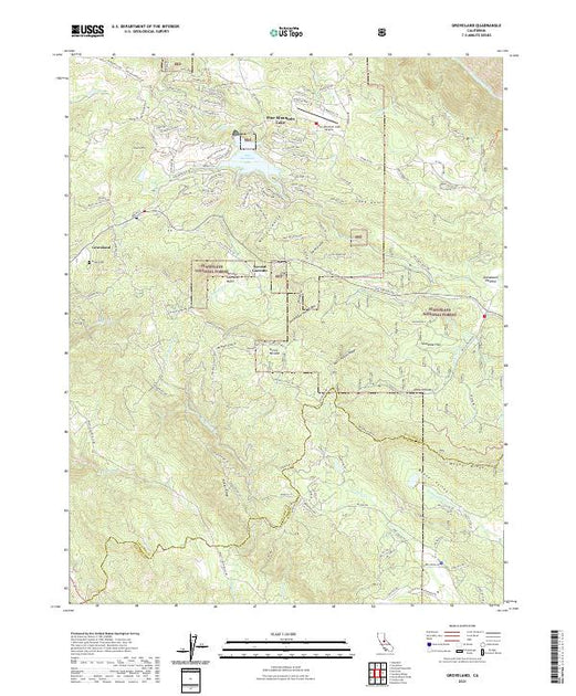 US Topo 7.5-minute map for Groveland CA – American Map Store