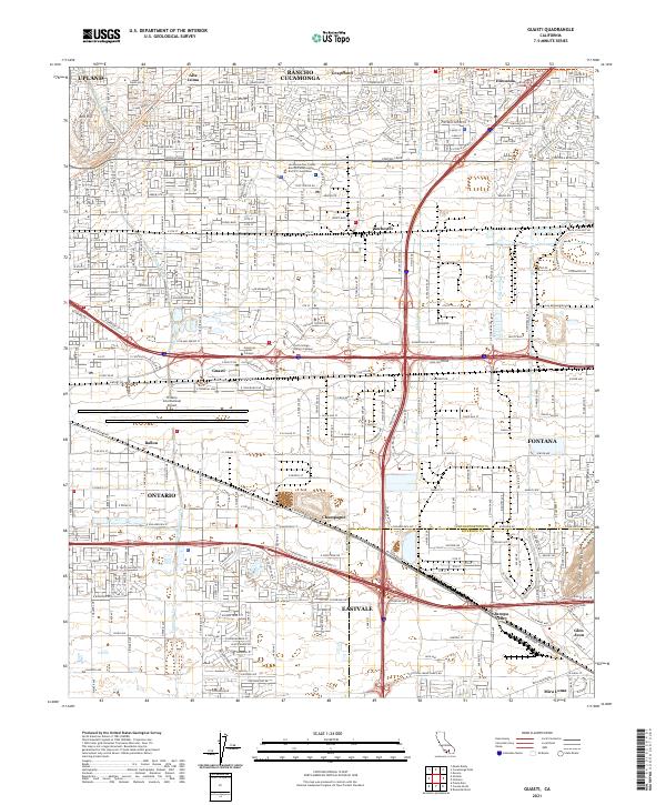 US Topo 7.5-minute map for Guasti CA