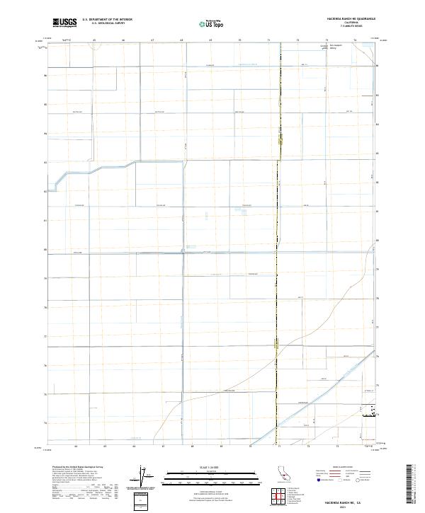 US Topo 7.5-minute map for Hacienda Ranch NE CA