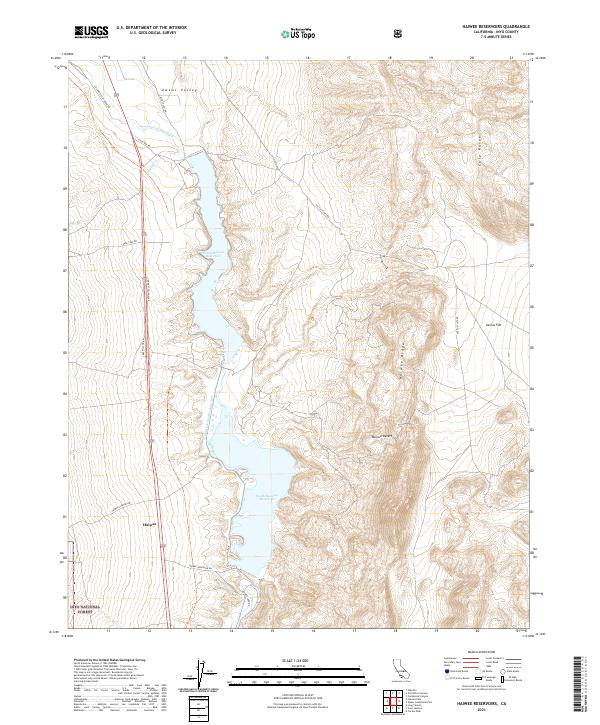 US Topo 7.5-minute map for Haiwee Reservoirs CA