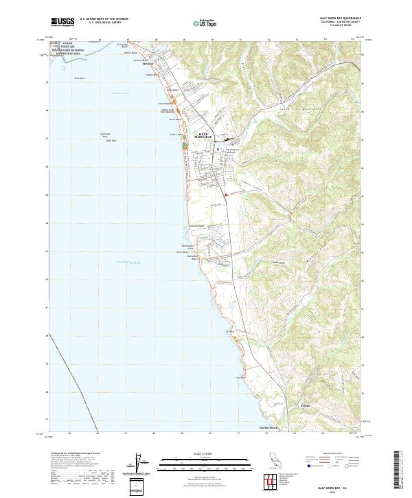 US Topo 7.5-minute map for Half Moon Bay CA