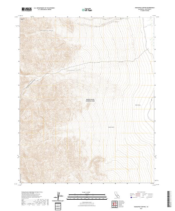 US Topo 7.5-minute map for Hanaupah Canyon CA