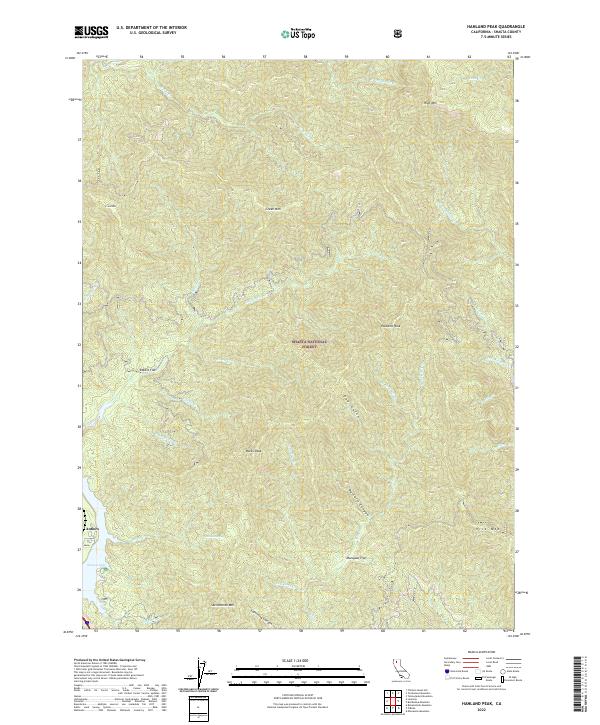 US Topo 7.5-minute map for Hanland Peak CA