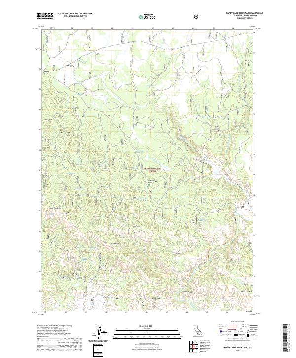 US Topo 7.5-minute map for Happy Camp Mountain CA