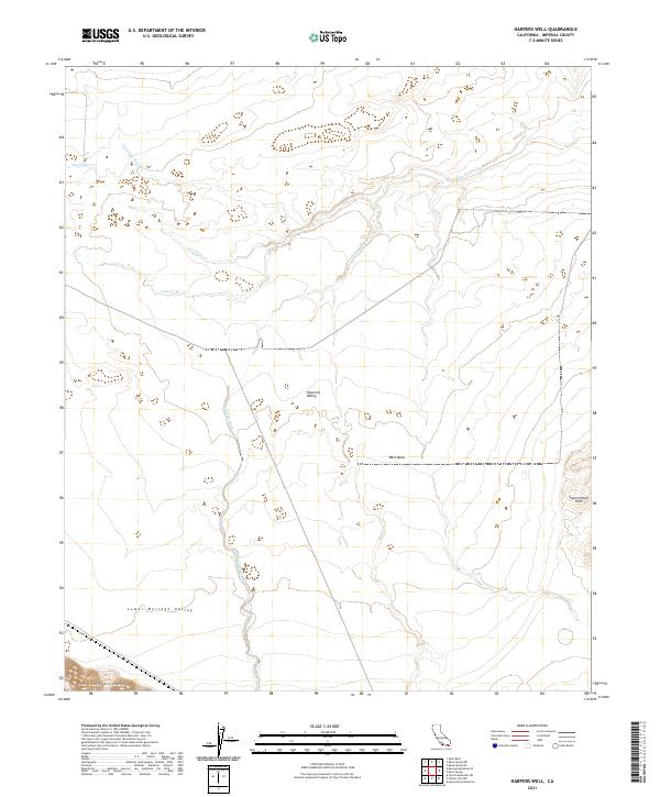 US Topo 7.5-minute map for Harpers Well CA