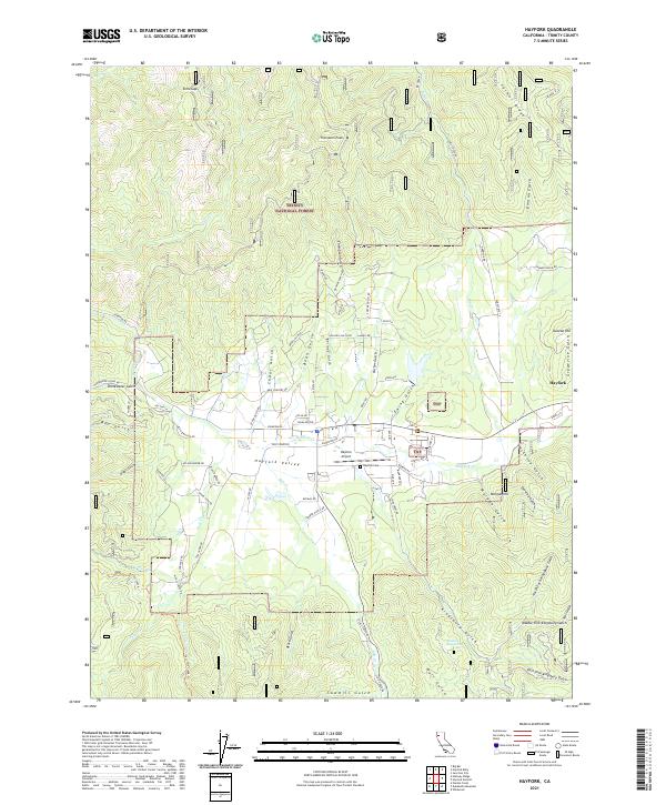 US Topo 7.5-minute map for Hayfork CA