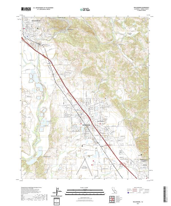 US Topo 7.5-minute map for Healdsburg CA
