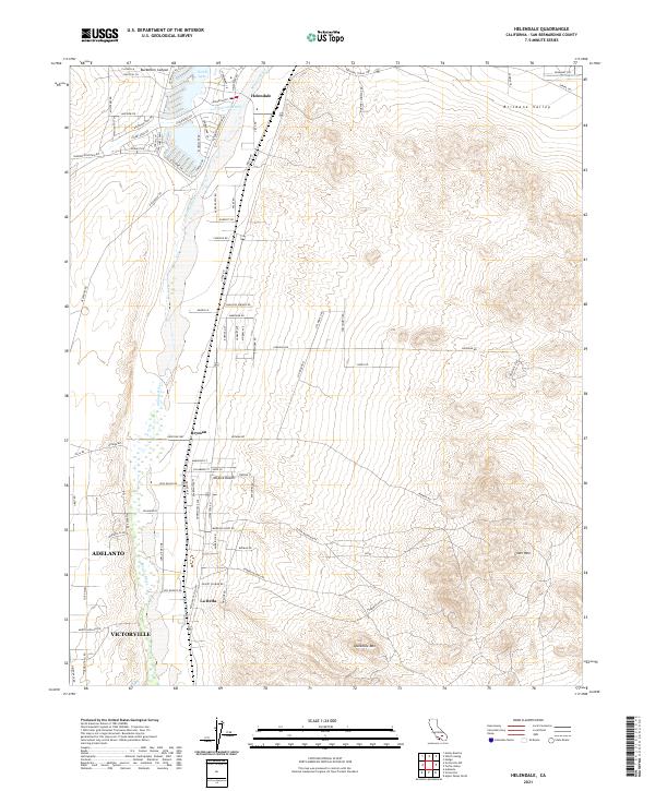 US Topo 7.5-minute map for Helendale CA – American Map Store