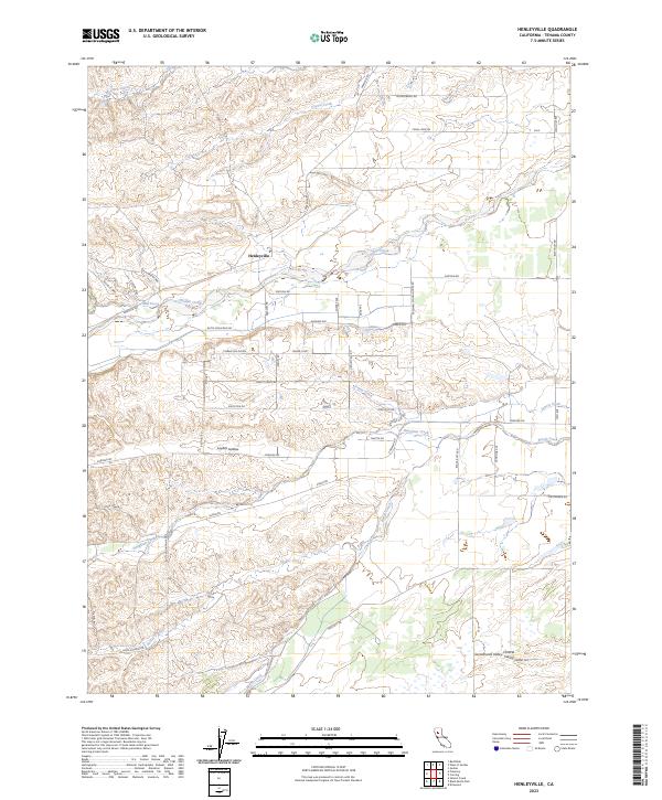 US Topo 7.5-minute map for Henleyville CA