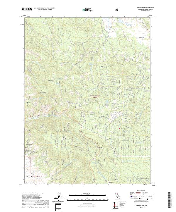 US Topo 7.5-minute map for Hermit Butte CA