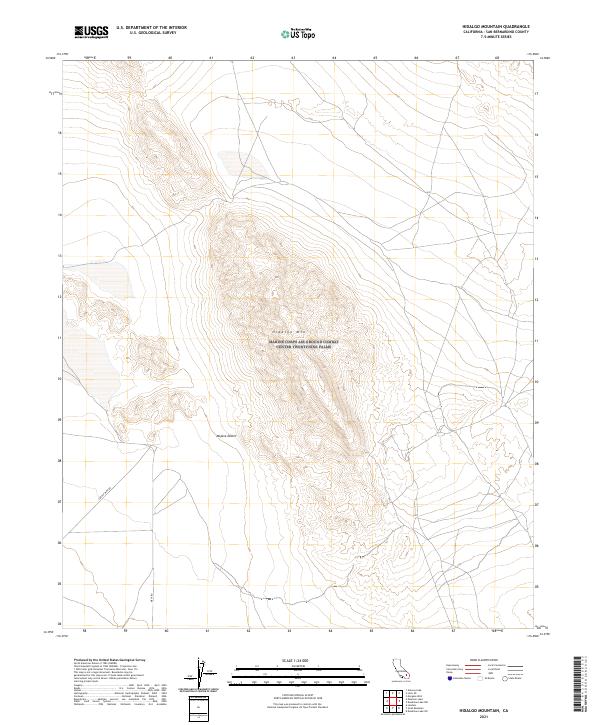 US Topo 7.5-minute map for Hidalgo Mountain CA
