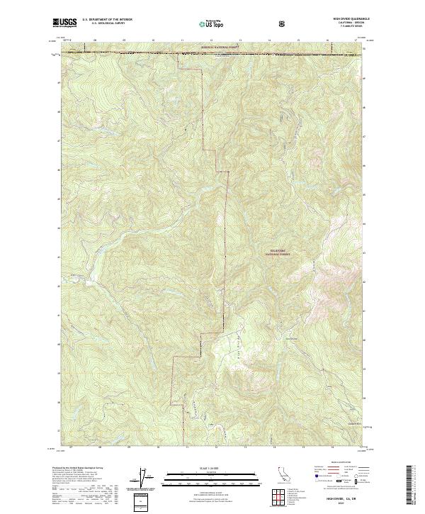 US Topo 7.5-minute map for High Divide CAOR