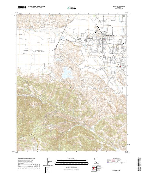 US Topo 7.5-minute map for Hollister CA