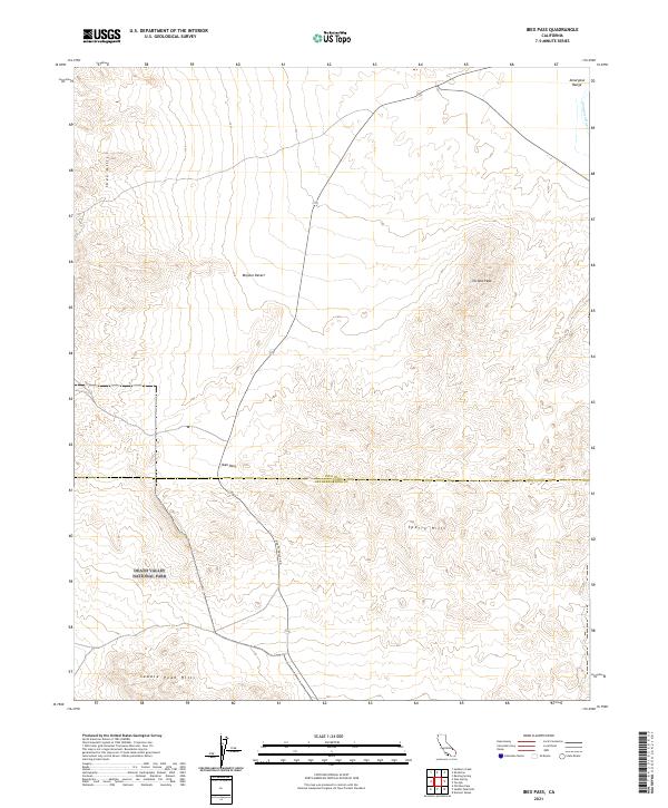 US Topo 7.5-minute map for Ibex Pass CA – American Map Store
