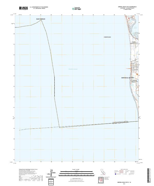US Topo 7.5-minute map for Imperial Beach OE W CA