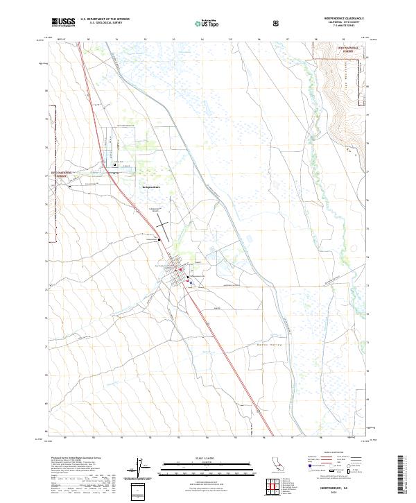 US Topo 7.5-minute map for Independence CA