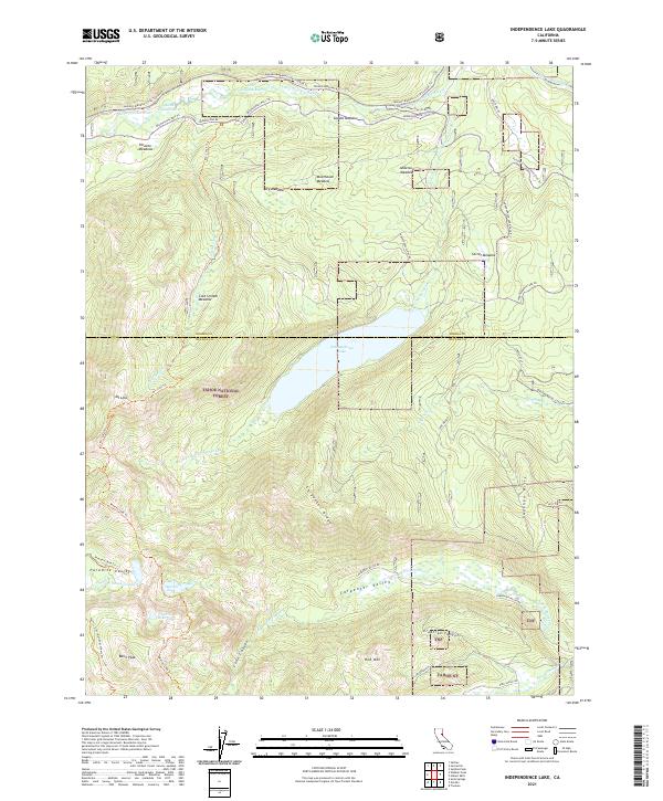 US Topo 7.5-minute map for Independence Lake CA