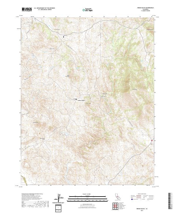 US Topo 7.5-minute map for Indian Gulch CA