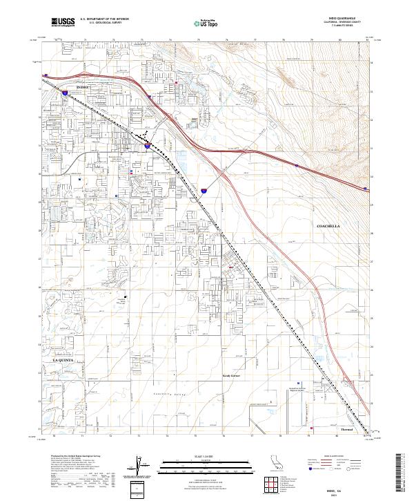 US Topo 7.5-minute map for Indio CA