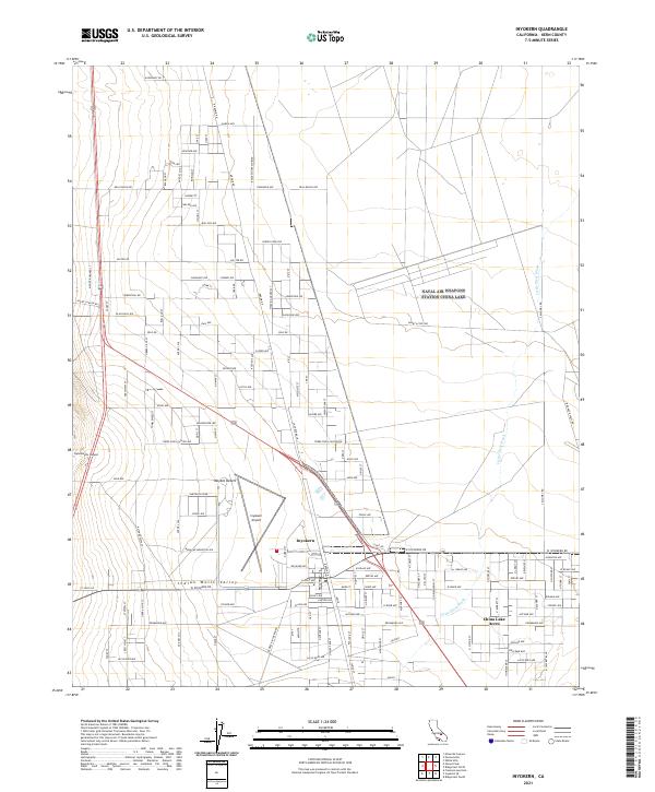 US Topo 7.5-minute map for Inyokern CA – American Map Store