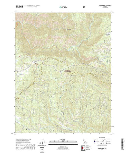 US Topo 7.5-minute map for Jawbone Ridge CA – American Map Store