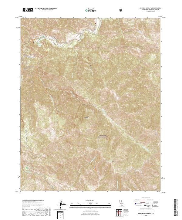 US Topo 7.5-minute map for Junipero Serra Peak CA