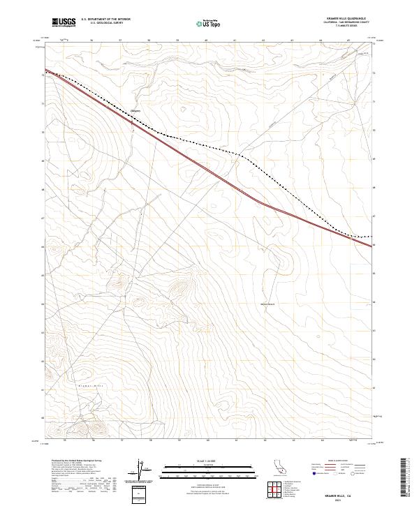 US Topo 7.5-minute map for Kramer Hills CA