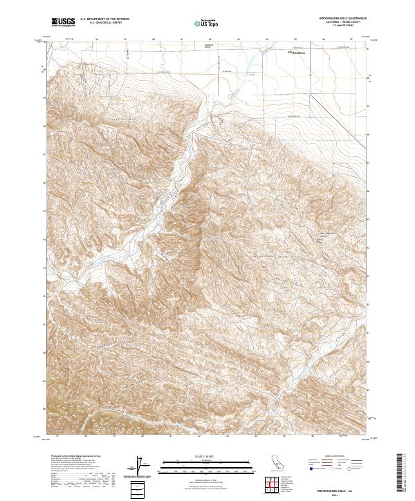 US Topo 7.5-minute map for Kreyenhagen Hills CA