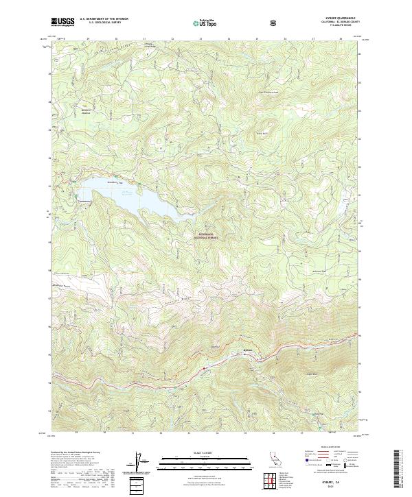 US Topo 7.5-minute map for Kyburz CA
