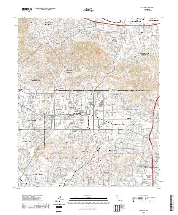 US Topo 7.5-minute map for La Habra CA