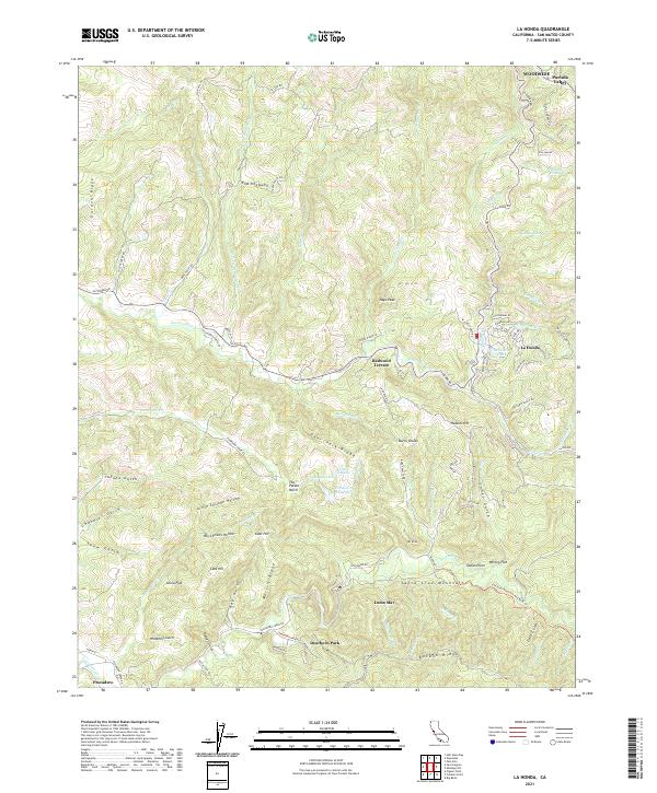 US Topo 7.5-minute map for La Honda CA
