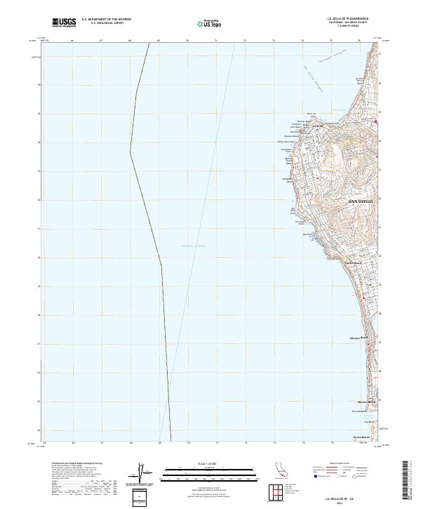 US Topo 7.5-minute map for La Jolla OE W CA