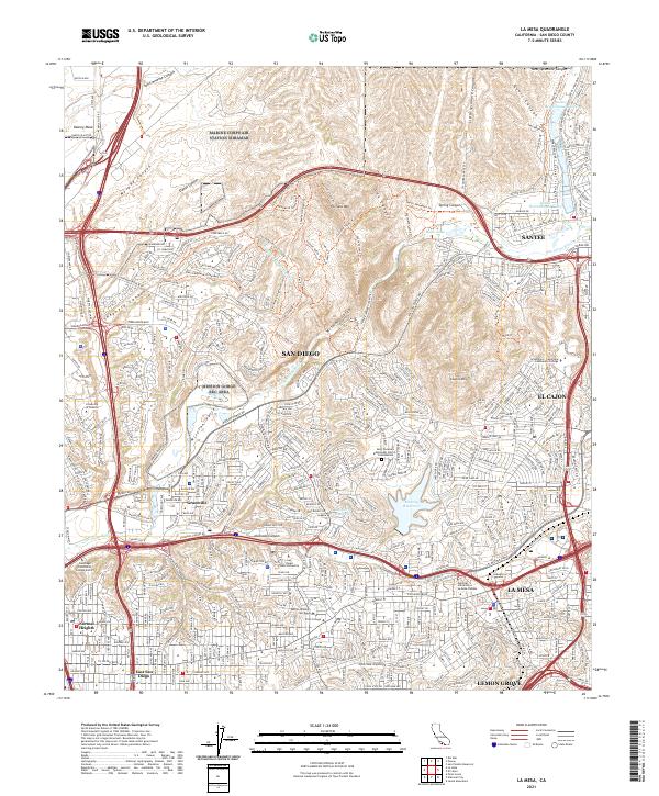 US Topo 7.5-minute map for La Mesa CA