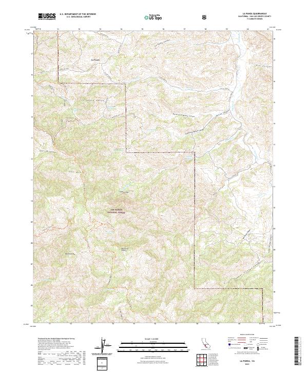 US Topo 7.5-minute map for La Panza CA