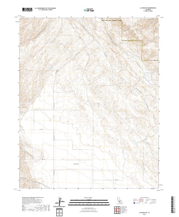 US Topo 7.5-minute map for La Panza NE CA