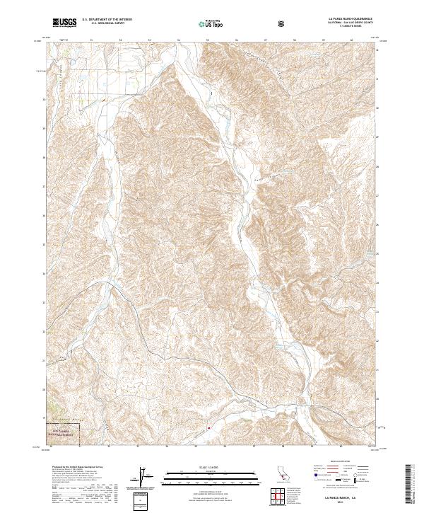 US Topo 7.5-minute map for La Panza Ranch CA