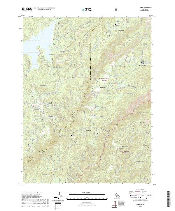 US Topo 7.5-minute map for La Porte CA
