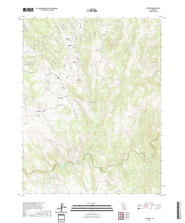 US Topo 7.5-minute map for Latrobe CA