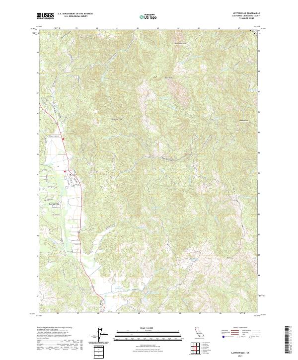 US Topo 7.5-minute map for Laytonville CA