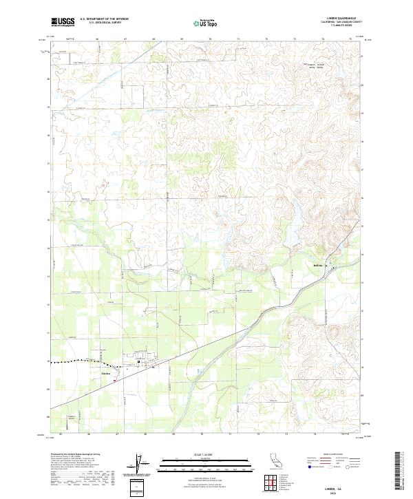 US Topo 7.5-minute map for Linden CA