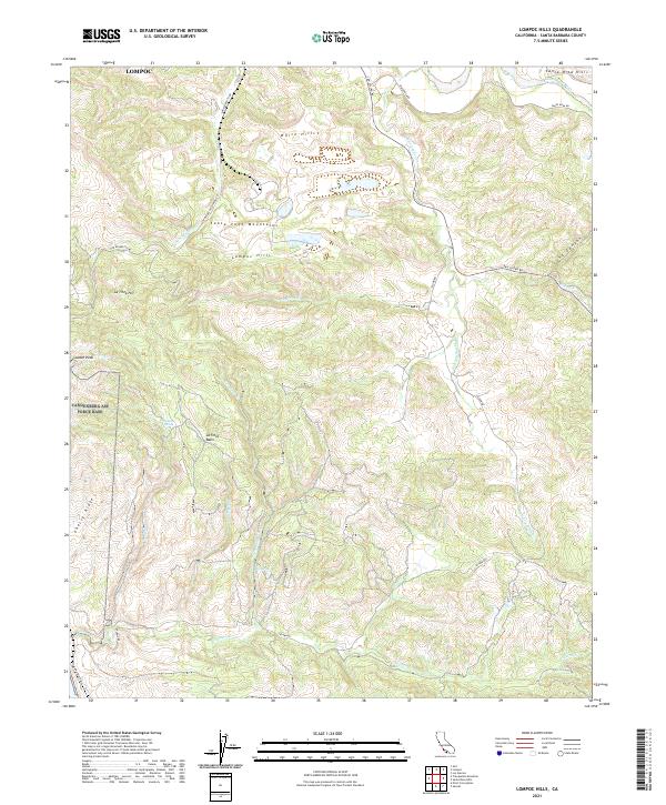 US Topo 7.5-minute map for Lompoc Hills CA
