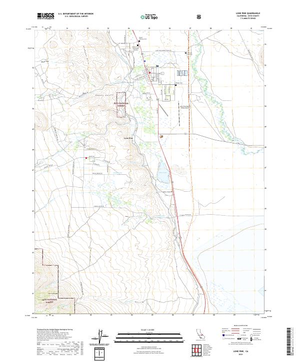US Topo 7.5-minute map for Lone Pine CA