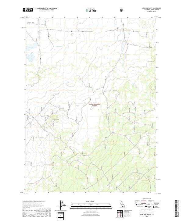 US Topo 7.5-minute map for Lone Pine Butte CA