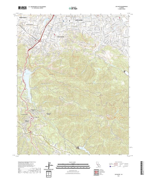 US Topo 7.5-minute map for Los Gatos CA