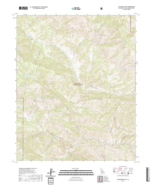 US Topo 7.5-minute map for Los Machos Hills CA