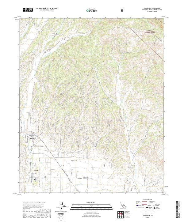 US Topo 7.5-minute map for Los Olivos CA
