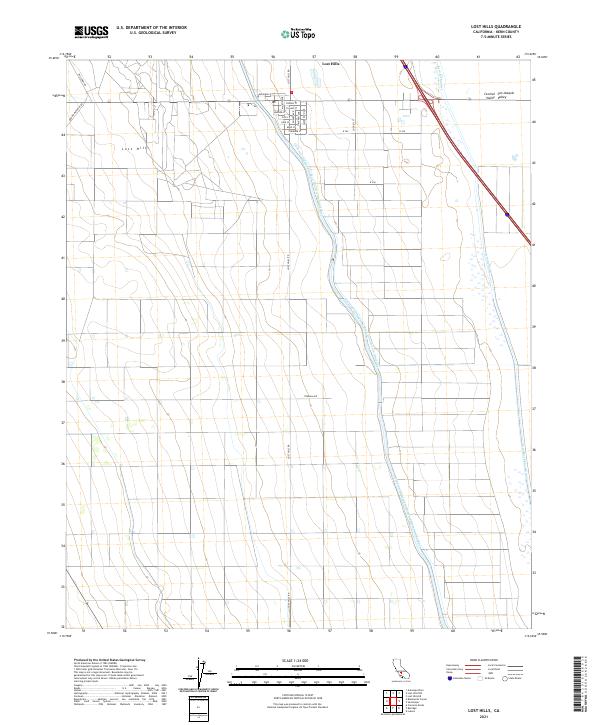 US Topo 7.5-minute map for Lost Hills CA