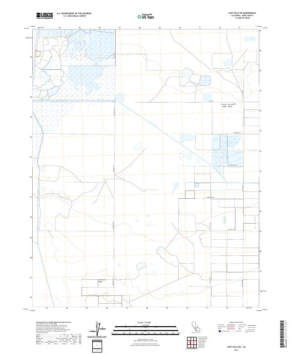 US Topo 7.5-minute map for Lost Hills NE CA